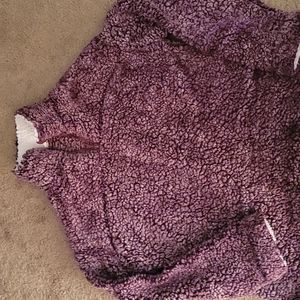 Purpley- Red 3/4 zip sherpa
